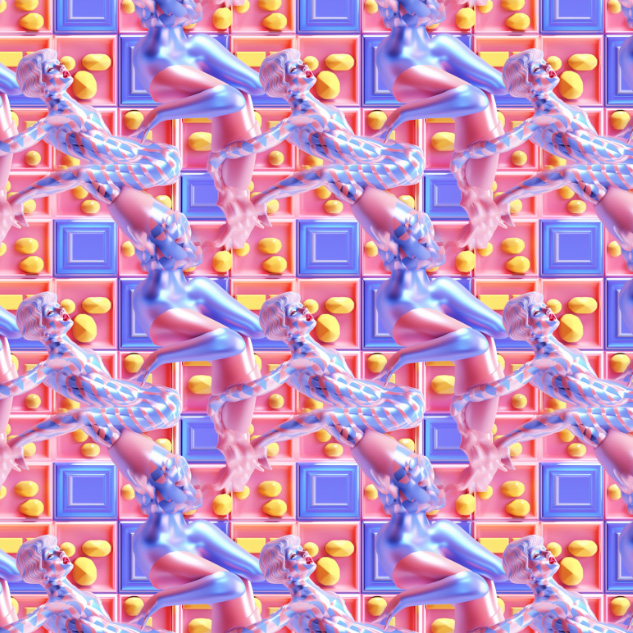 Unhuman Patterns, AI Generated Artwork , 2023